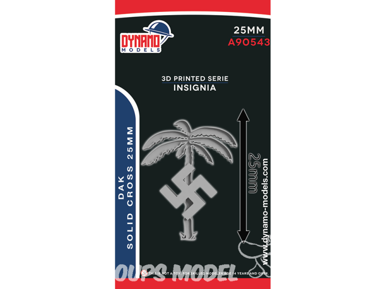 Dynamo models Insigne A90543-25 Deutsches Afrika Korps DAK Solid cross 25mm