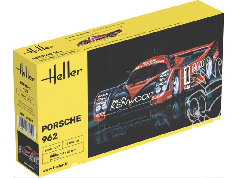 HELLER maquette voiture 80109 Porsche 962 1/43