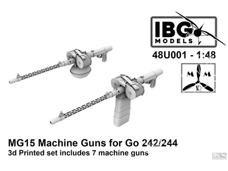 IBG maquette militaire 48U001 Mitrailleuses MG15 pour Gotha 242/244 1/72