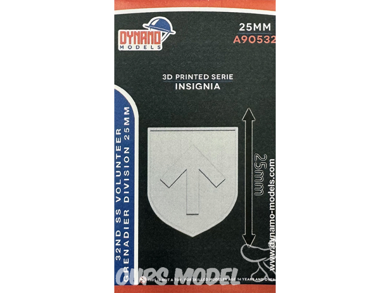 Dynamo models Insigne A90532-25 32nd SS Volunteer Grenadier Division 25mm