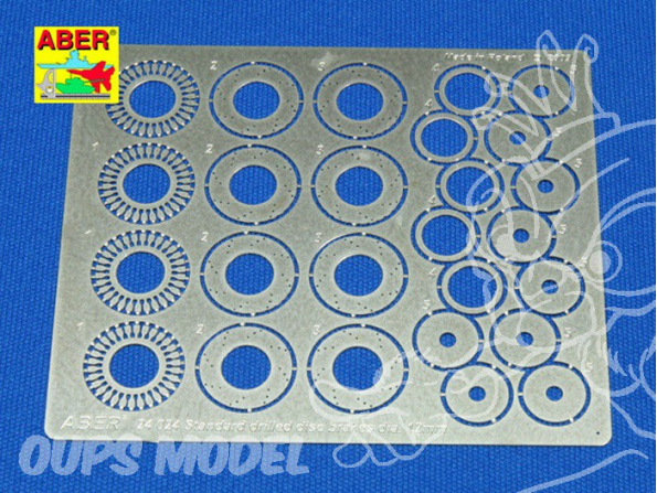 Aber 24024 Set disques de frein ventilés percé 12mm pour Tamiya Aoshima et Fujimi 1/24