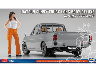 HASEGAWA maquette voiture 52426 Datsun Sunny Truck Long Body Deluxe avec figurine de fille 1/24