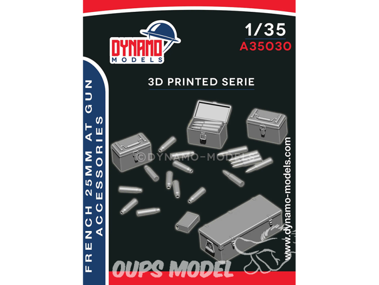 Dynamo models accessoires A35030 Munitions et accessoires Canon Français anti-char 25mm 1/35