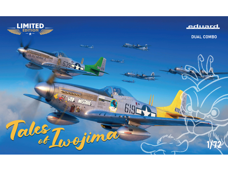 EDUARD maquette avion 2152 Tales of Iwojima - P-51D Mustang Edition Limitée Dual Combo 1/72