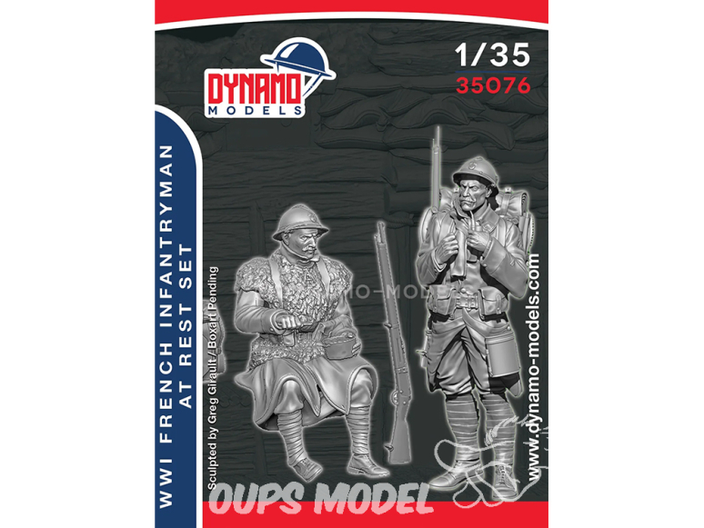 Dynamo models figurine 35076 Fantassins Français au repos WWI Set de 2 figurines 1/35