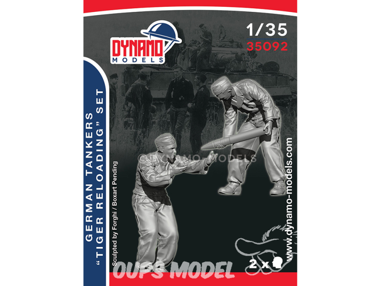 Dynamo models figurine 35092 Tankistes Allemand "Rechargement Tigre - King Tiger - Panther" Set de 2 figurines 1/35