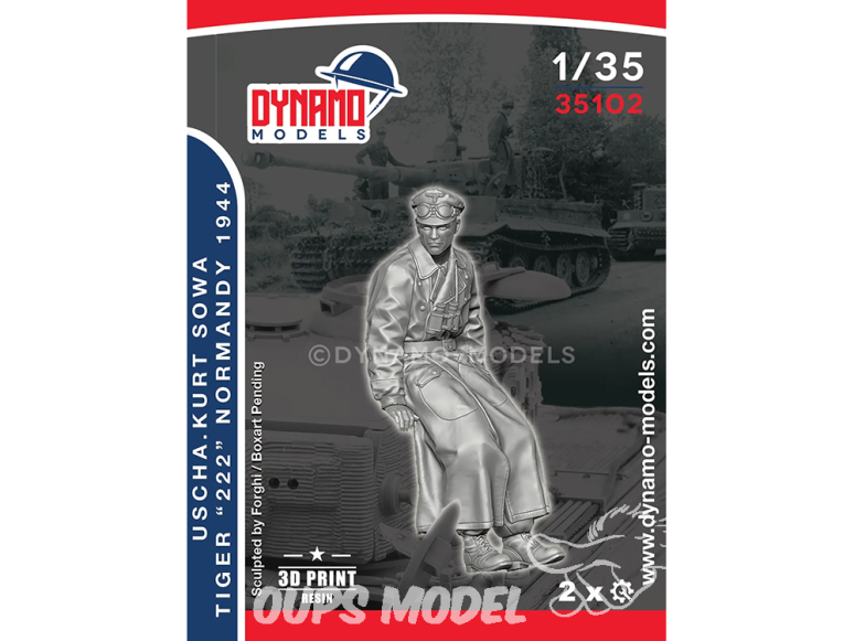 Dynamo models figurine 35102 Waffen SS Tiger "222" Uscha Kurt Sowa 1944 - Tankiste No.1 1/35
