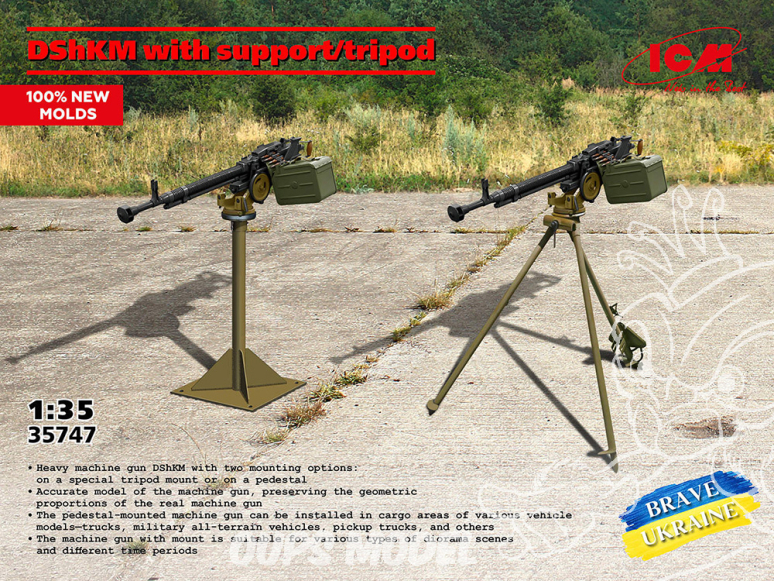 Icm maquette figurines 35747 DShKM avec trépied de support 1/35
