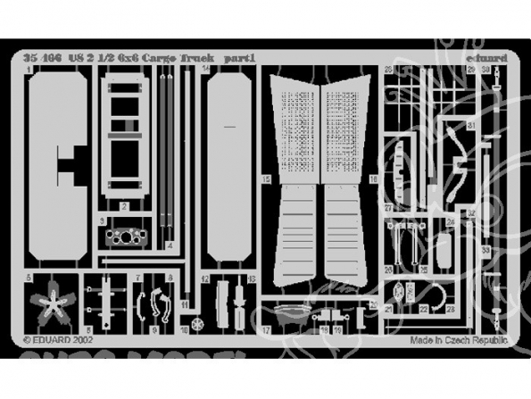 Eduard photodecoupe militaire 35466 US 2 1/2 6x6 Cargo Truck 1/35