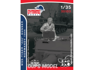 Dynamo models figurine 35103 Waffen SS Tiger "222" 1944 - Tankiste No.2 1/35