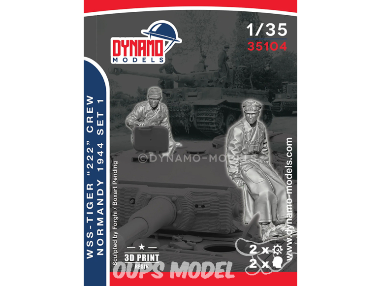 Dynamo models figurine 35104 Waffen SS Tiger "222" Uscha Kurt Sowa 1944 Set de 2 tankistes 1/35
