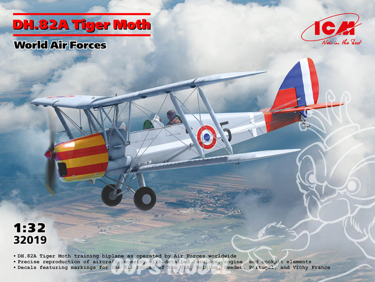 Icm maquette avion 32019 DH.82A Tiger Moth 1/32