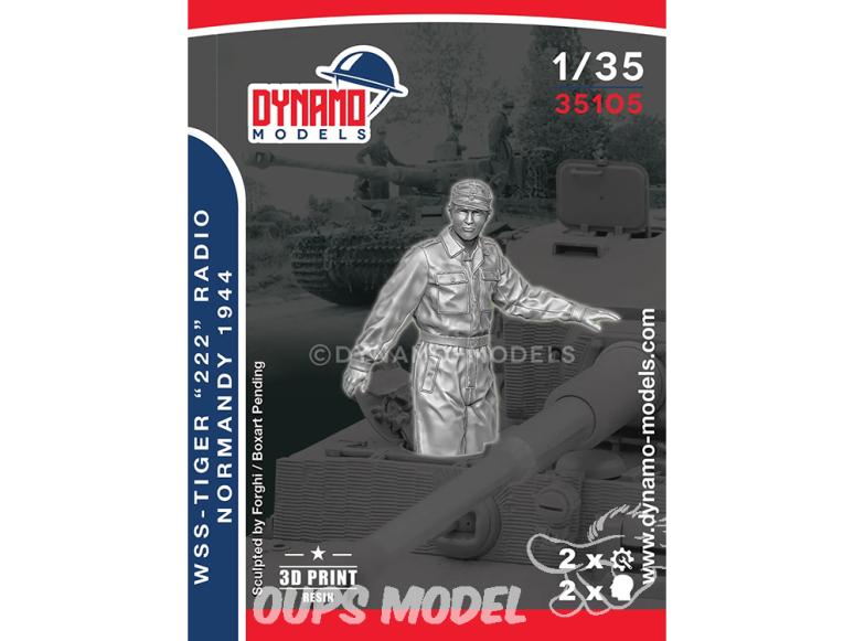 Dynamo models figurine 35105 Waffen SS Tiger "222" 1944 - Tankiste No.3 1/35