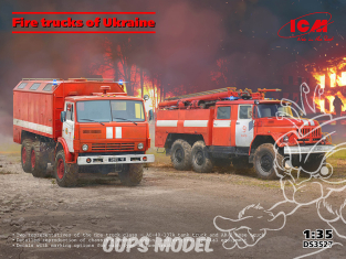 Icm maquette voiture DS3527 Camions de pompiers d'Ukraine 1/35