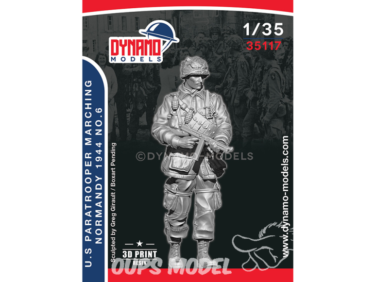 Dynamo models figurine 35117 Parachutiste en marche U.S. Normandie 1944 No.6 1/35