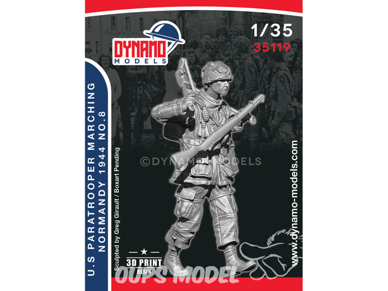 Dynamo models figurine 35119 Parachutiste en marche U.S. Normandie 1944 No.8 1/35