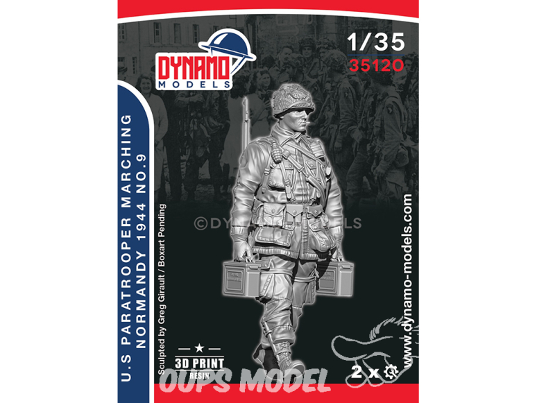Dynamo models figurine 35120 Parachutiste en marche U.S. Normandie 1944 No.9 1/35