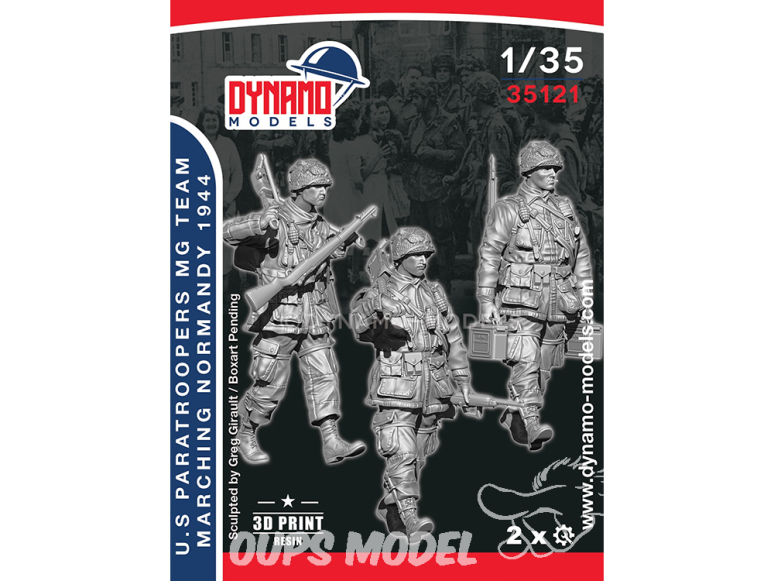 Dynamo models figurine 35121 Parachutistes en marche U.S. Normandie 1944 "MG Team" 1/35