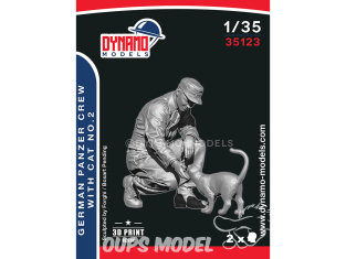 Dynamo models figurine 35123 Tankiste Panzer Allemand avec chat No.2 1/35