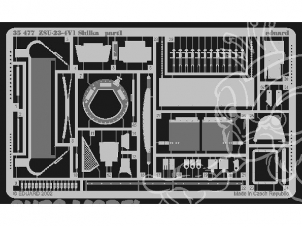 Eduard photodecoupe militaire 35477 ZSU-23-4V1 Shilka 1/35