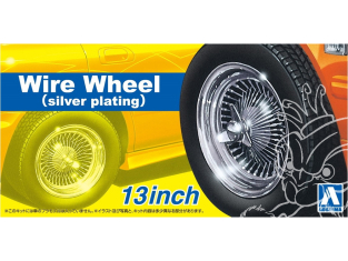 Aoshima maquette voiture 66263 Jantes à rayons plaquage argent 13" et pneus 1/24