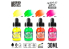 Green Stuff 13347 Set d&#039;encres acryliques Fluor 4 pots