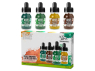 Green Stuff 13349 Set d'encres acryliques Transparent Nature 4 pots