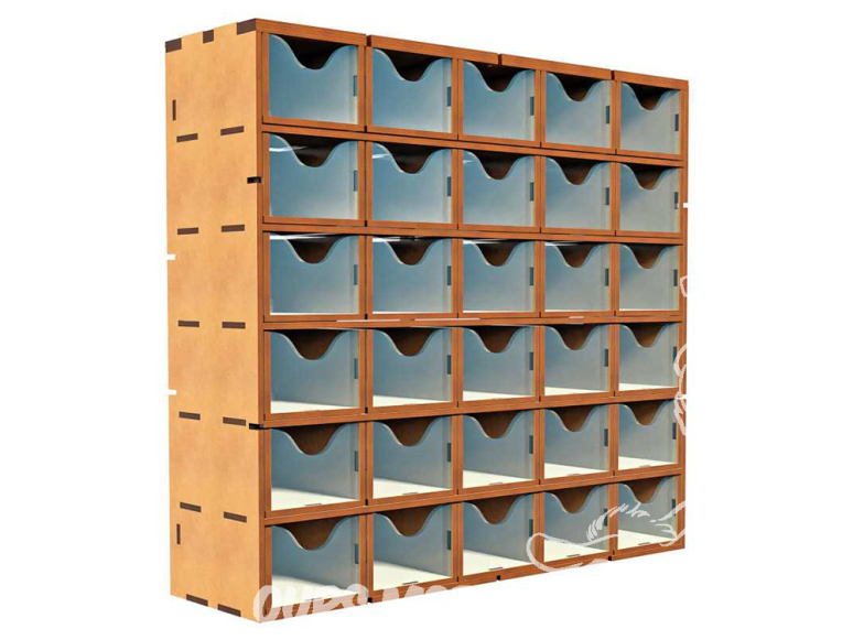 Green Stuff 12808 Support vertical en MDF avec 30 tiroirs