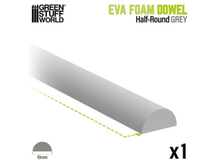 Green Stuff 13417 Bandes de mousse EVA Demi-Rondin 10mm