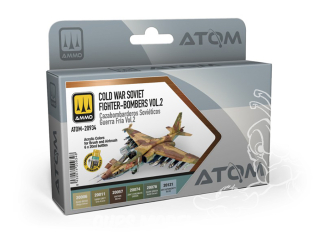 MIG peinture Atom 20934 Set couleurs Chasseurs bombardiers Soviétiques Guerre froide Vol.2 6 x 20ml