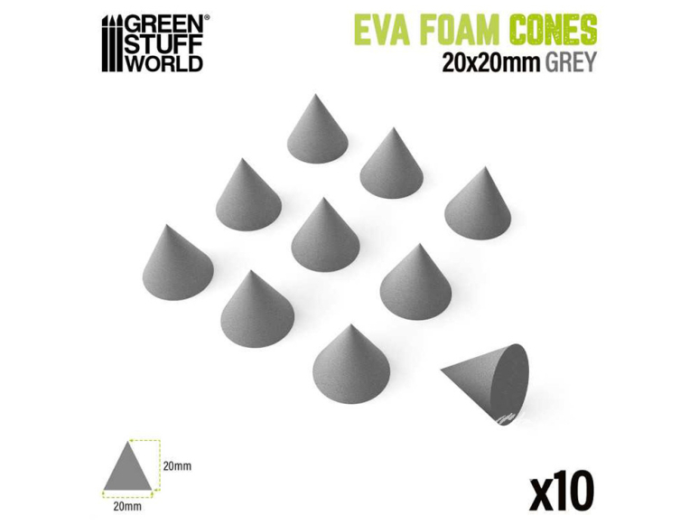 Green Stuff 13431 Cônes en mousse EVA 20mm pack de 10