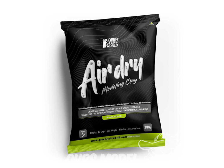 Green Stuff 5716 Air Dry Foam Clay 250gr Noir