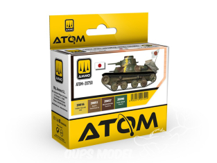 MIG peinture Atom 20750 Set couleurs Armée Japonaise début de WWII 4 x 20ml