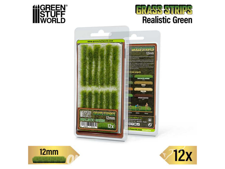 Green Stuff 13447 Bandes de gazon 12 mm Vert réaliste