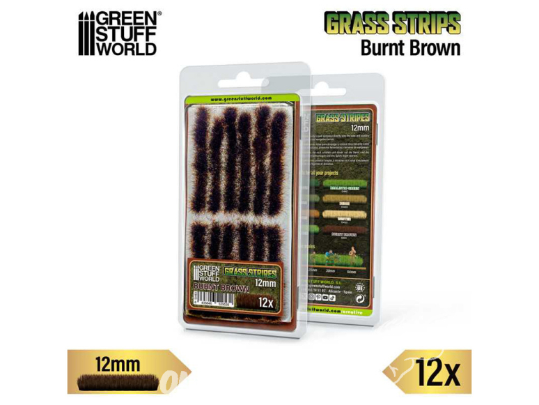 Green Stuff 13453 Bandes de gazon 12 mm Brun brûlé