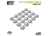 Green Stuff 13496 Demi-boules en mousse EVA 20mm pack x20