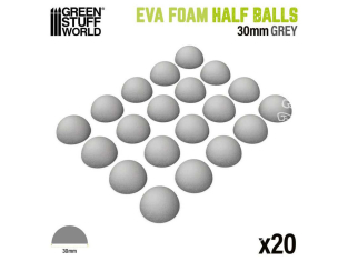 Green Stuff 13497 Demi-boules en mousse EVA 30mm pack x20