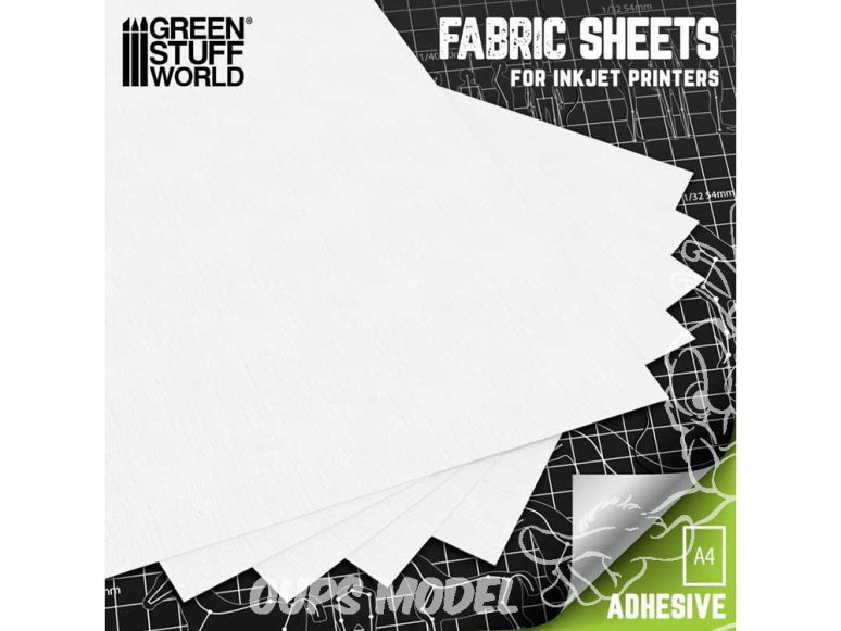 Green Stuff 13390 Tissu coton imprimé adhésif pour jet d'encre