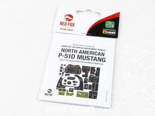 Red Fox Studio Tableaux de bord 3D avion RFQS-24030 P-51D Mustang Trumpeter 1/24