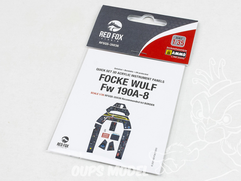 Red Fox Studio Tableaux de bord 3D avion RFQS-35036 Focke Wulf Fw 190A-8 Border Model 1/35