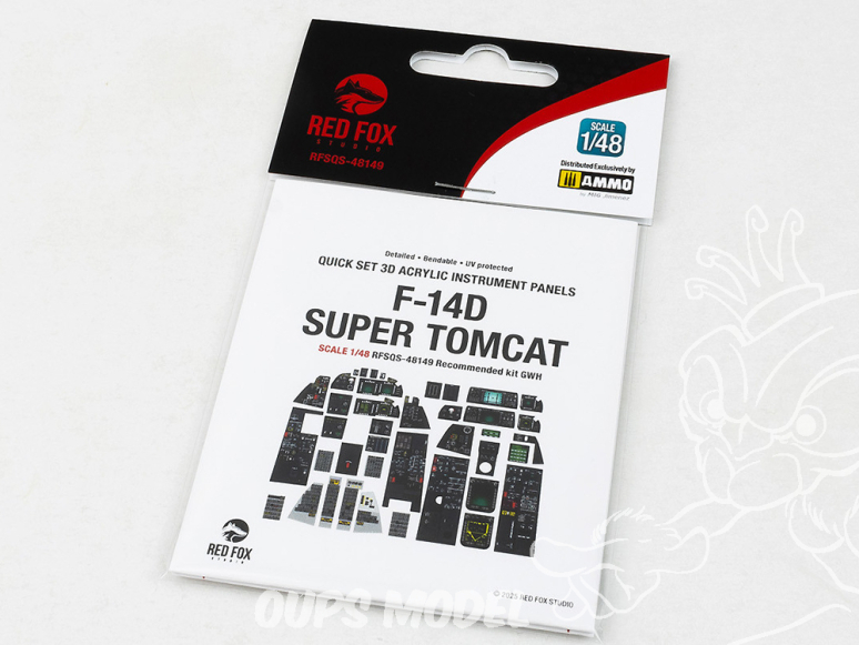 Red Fox Studio Tableaux de bord 3D avion RFQS-48149 F-14D Super Tomcat Great Wall Hobby 1/48
