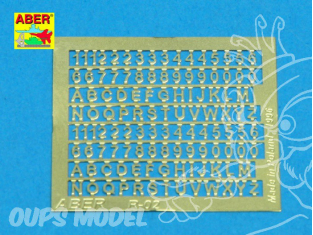 Aber R02 lettres et chiffres 1.5mm toute échelles