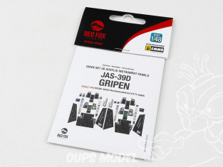 Red Fox Studio Tableaux de bord 3D avion RFQS-48202 JAS-39D Gripen Kitty Hawk 1/48