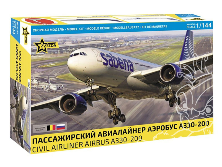 Zvezda maquette avion 7047 Avion de ligne civil Airbus A330-200 couleurs Sabena 1/144