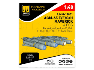 Ammo Mig Paveway Models A.MIG-11001 AGM-65 E/F/G/H Maverick x4 1/48