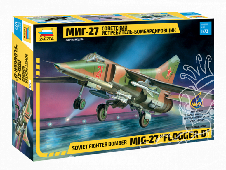 ZVEZDA maquette AVION 7228 Chasseur-bombardier soviétique MiG-27 Flogger-D 1/72