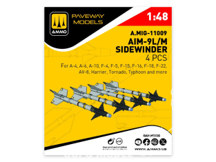 Ammo Mig Paveway Models A.MIG-11009 AIM-9L/M SIDEWINDER x4 1/48