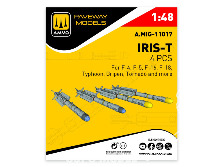Ammo Mig Paveway Models A.MIG-11017 IRIS-T x4 1/48