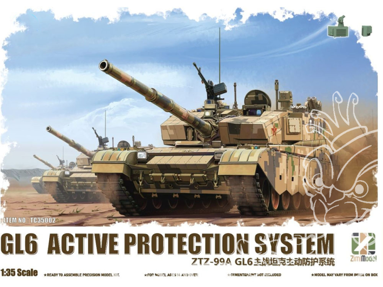 ZimiModel maquette militaire TC35002 CharZTZ-99A avec GL6 Système de protection active 1/35