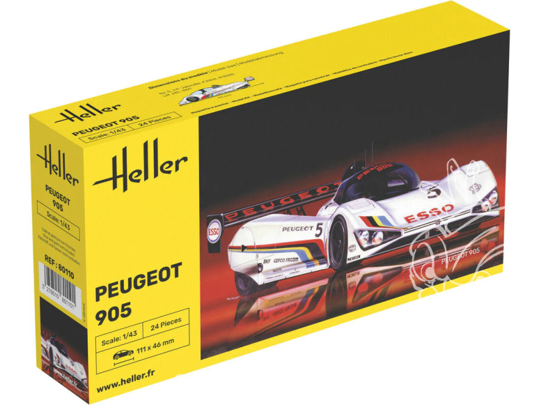 HELLER maquette voiture 80110 Peugeot 905 1/43